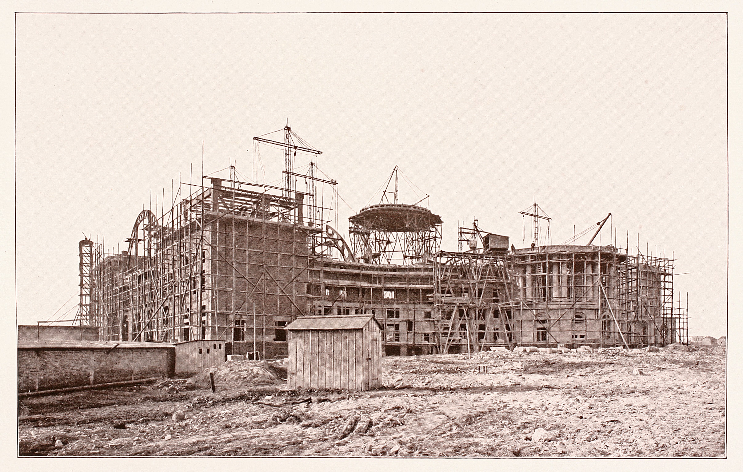 Construction work for the Festhalle